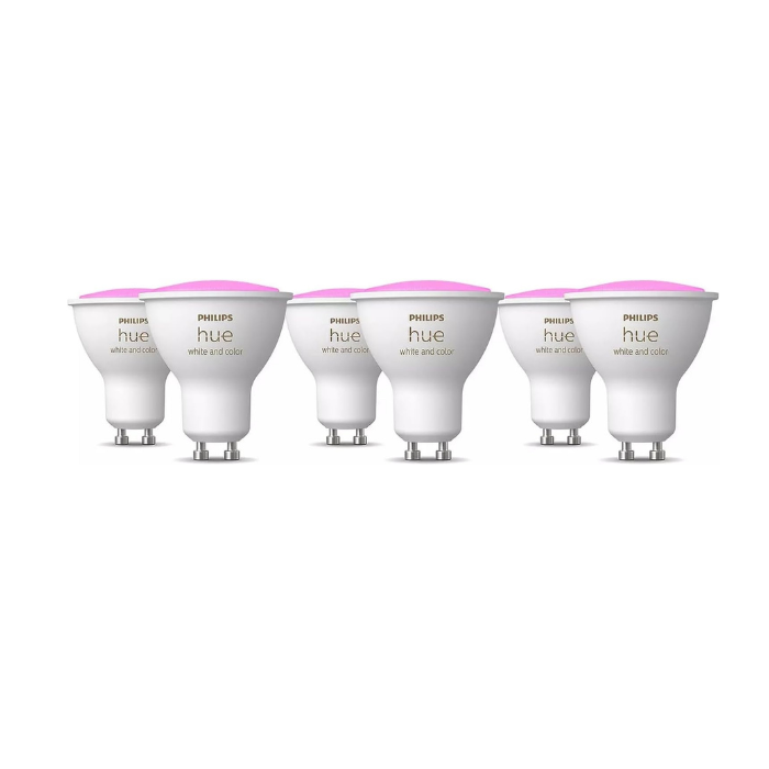 Philips Hue LED 4.2w GU10 Spotlights | Smart RGBW | Pack of 6